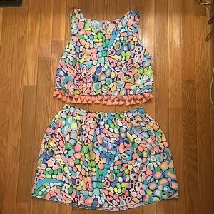 Lilly Pulitzer Pastel Tassel Skirt Set